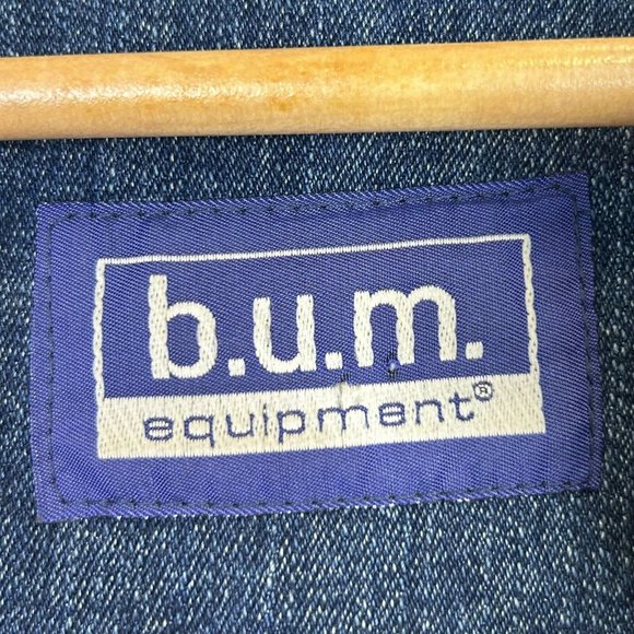 Vintage Y2K Bum Equipment Denim Jean Jacket Faux Sherpa Lined Size Medium - Picture 4 of 5